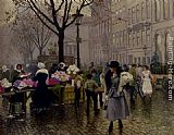 The Flower Market, Copenhagen by Paul Gustave Fischer